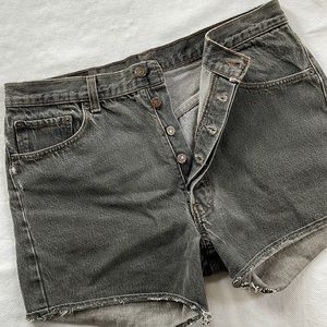 LEVI’S 501 Cut-off Jean Shorts (33) Vintage, High-rise, Button fly